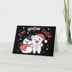 Polar Bear I'm Snow Niedlich Snowman Snow Pun Holi Feiertagskarte