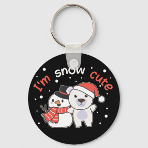 Polar Bear I'm Snow Niedlich Snowman Snow Pun Schl Schlüsselanhänger