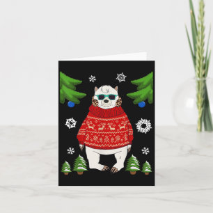 Polar Bear im Weihnachtskraut Funny Bear Lover U Karte