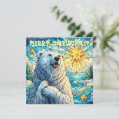 Polar Bear Imitats Festgehaltene Glass Weihnachtsk (Stehend Vorderseite)