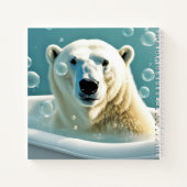 Polar Bear In Bubble Bath Notizblock (Rückseite)