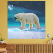 Polar Bear in Moonlight Canvas Print Leinwanddruck (Insitu (Wohnzimmer))
