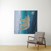 Polar Bear in Moonlight Tapestry Wandteppich (Beispiel (Horizontal))