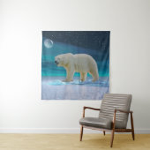 Polar Bear in Moonlight Tapestry Wandteppich (Beispiel)