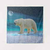 Polar Bear in Moonlight Tapestry Wandteppich (Vorderseite)