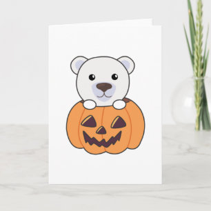 Polar Bear in Pumpkin Sweet Polar Bars glücklich Karte