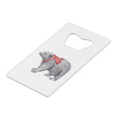 Polar Bear in Red Scarf Geldbeutel Flaschenöffner (Vorderseite Schrägansicht)