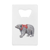 Polar Bear in Red Scarf Geldbeutel Flaschenöffner (Rückseite)