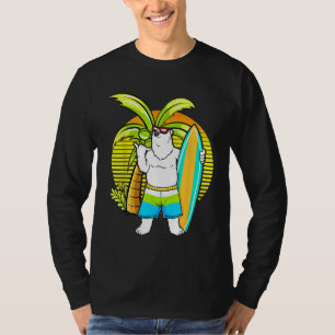 Polar Bear in Swim Trunks Sonnenbrille und Surfboa T-Shirt