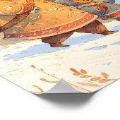 Polar Bear & Inuit Child Winter Nursery Poster (Ecke)