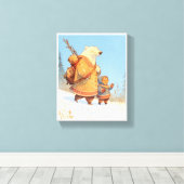 Polar Bear & Inuit Child Winter Nursery Poster Leinwanddruck (Insitu (Holzboden))