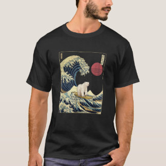 Polar Bear Kanagawa Wave Funny Surf Tier T Shirt