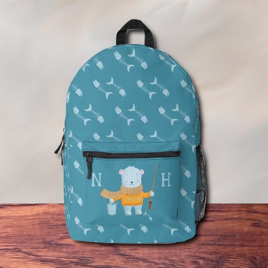 Polar Bear Kid Blue Backpack Bedruckter Rucksack