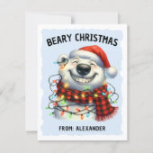 Polar Bear Kids Classroom Christmas Feiertagskarte (Vorderseite)