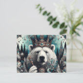 Polar Bear King Postkarte (Stehend Vorderseite)