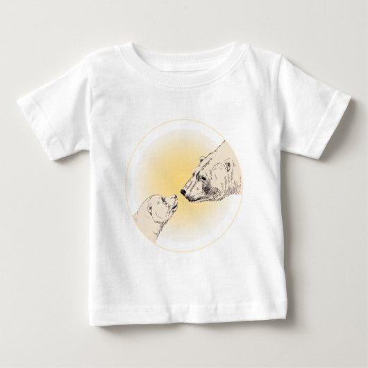 Polar Bear Kiss Baby T - Shirt Baby Wildlife T-Shi (Vorderseite)