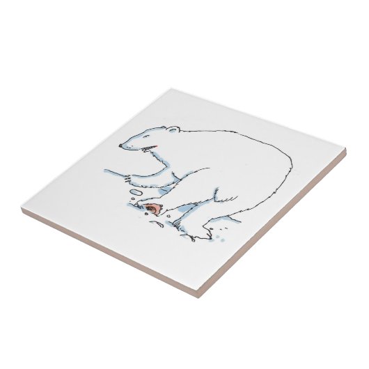 Polar Bear kleine Keramik Fliese (Seite)