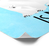 Polar Bear Klimawandel ist wahrer Protest Blau Poster (Ecke)