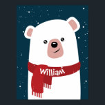 Polar Bear l Christmas l Holiday Anpassbar Poster<br><div class="desc">Polar Bär personalisierte Weihnachten und das neue Jahr Poster . Das perfekte Geschenk für die Urlaubssaison. Passen Sie dieses Urlaubsposter mit Ihrem eigenen Text an. Teil einer Sammlung.</div>