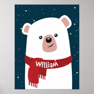 Polar Bear l Christmas l Holiday Anpassbar Poster