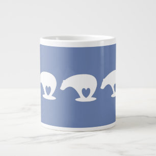 Polar Bear Liebe auf Hochzeitswald blau Jumbo-Tasse
