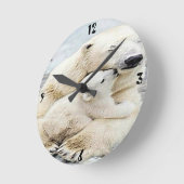 "Polar Bear Liebe" Runde Wanduhr (Winkel)