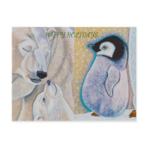 Polar Bear Liebe und Baby Penguin