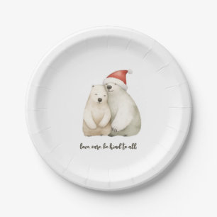Polar Bear Liebe Weihnachten Pappteller