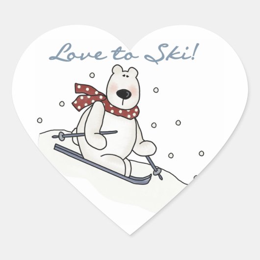 Polar Bear Liebe zu T - Shirt und Geschenken Herz-Aufkleber (Vorderseite)