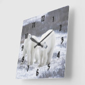 Polar Bear Love Quadratische Wanduhr (Winkel)