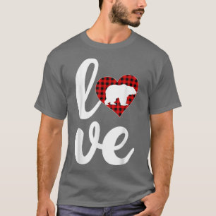 Polar Bear Lover Buffalo Plaid Love Polar Bear Val T-Shirt