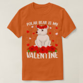 Polar Bear Lover Rote Rose Blume Polar Bear Valent T-Shirt (Design vorne)