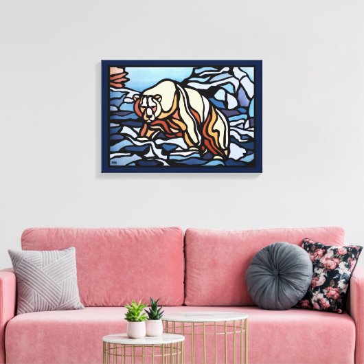 Polar Bear Malerei kanadische Wildlife Canvas Prin Leinwanddruck (Insitu (Wohnzimmer))