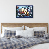 Polar Bear Malerei kanadische Wildlife Canvas Prin Leinwanddruck (Insitu (Schlafzimmer))