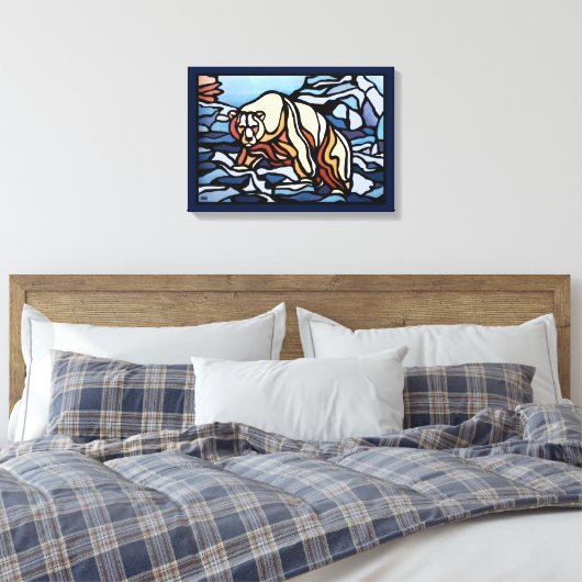 Polar Bear Malerei kanadische Wildlife Canvas Prin Leinwanddruck (Insitu (Schlafzimmer))
