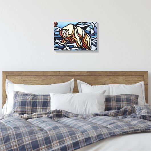 Polar Bear Malerei kanadische Wildlife Canvas Prin Leinwanddruck (Insitu (Schlafzimmer))