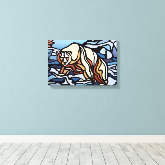 Polar Bear Malerei kanadische Wildlife Canvas Prin Leinwanddruck (Insitu (Holzboden))