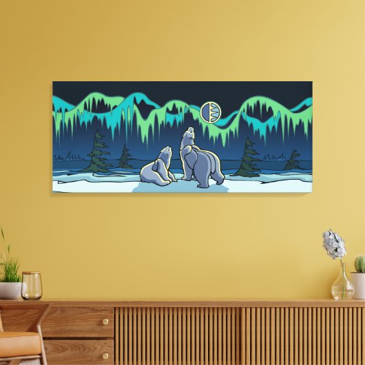 Polar Bear Malerei kanadische Wildlife Canvas Prin Leinwanddruck (Insitu (Wohnzimmer))