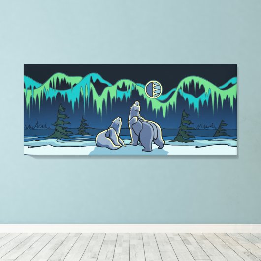 Polar Bear Malerei kanadische Wildlife Canvas Prin Leinwanddruck (Insitu (Holzboden))