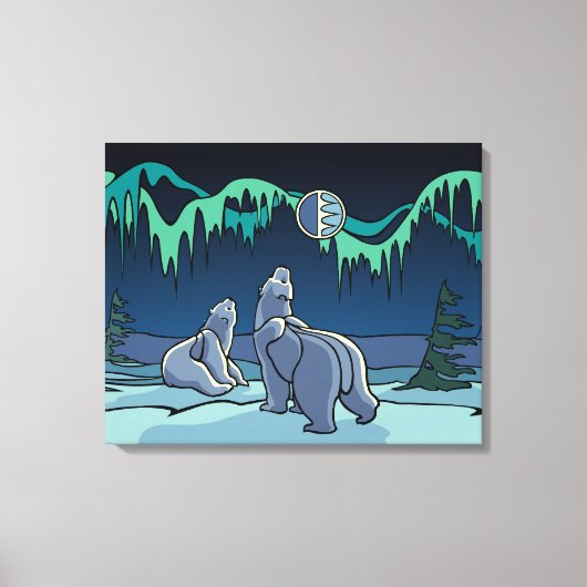 Polar Bear Malerei kanadische Wildlife Canvas Prin Leinwanddruck (Vorderseite)
