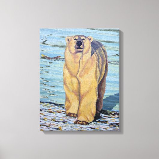 Polar Bear Malerei kanadische Wildlife Canvas Prin Leinwanddruck (Vorderseite)