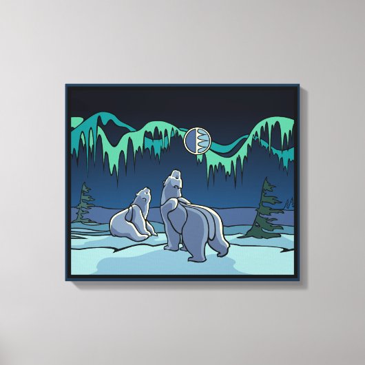 Polar Bear Malerei kanadische Wildlife Canvas Prin Leinwanddruck (Vorderseite)