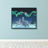 Polar Bear Malerei kanadische Wildlife Canvas Prin Leinwanddruck (Insitu (Holzboden))