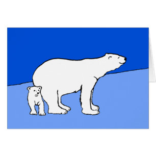 Polar Bear Mama and Cub Painting - Wildlife Art