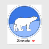 Polar Bear Mama and Cub Painting - Wildlife Art Aufkleber (Blatt)