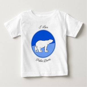 Polar Bear Mama and Cub Painting - Wildlife Art Baby T-shirt