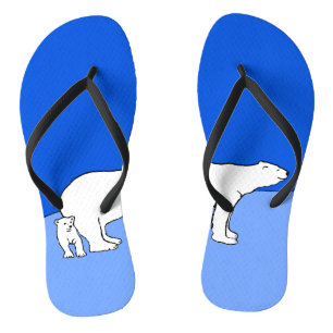 Polar Bear Mama and Cub Painting - Wildlife Art Badesandalen