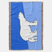 Polar Bear Mama and Cub Painting - Wildlife Art Decke (Vorderseite Vertikal)