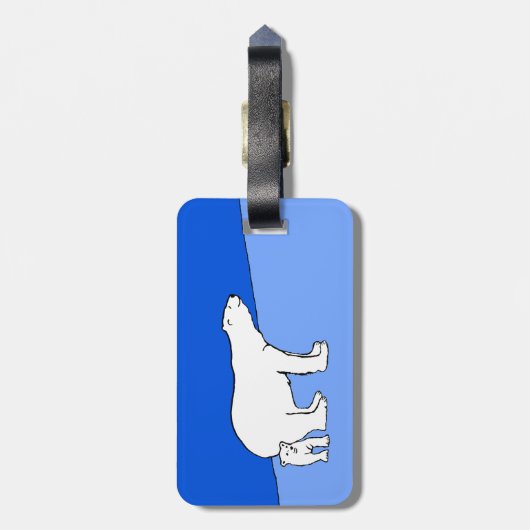 Polar Bear Mama and Cub Painting - Wildlife Art Gepäckanhänger (Rückseite vertikal)