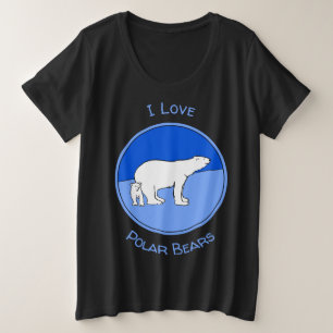Polar Bear Mama and Cub Painting - Wildlife Art Große Größe T-Shirt